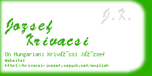 jozsef krivacsi business card